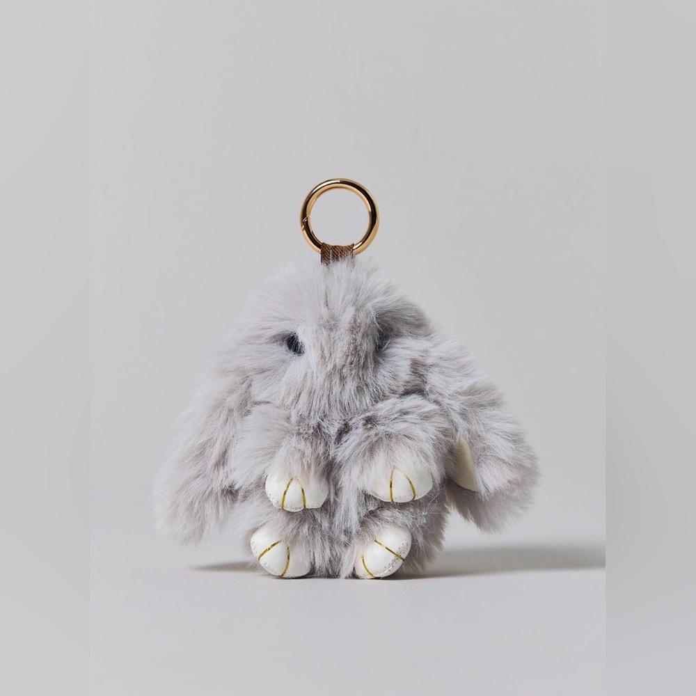 Fluffy Bunny Keychain Bag Charm - Picture 3 of 6